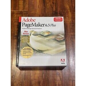Vintage 1999 Adobe PageMaker 6.5 Plus Upgrade for Mac Macintosh - New & Sealed!
